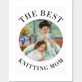 THE BEST KNITTING MOM EVER FINE ART VINTAGE STYLE CHILD AND MOTHER OLD TIMES. Posters and Art